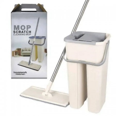 ممسحة مع دلو - سطل تنظيف حجم وسط مع عصارة داخلية وممسحة اضافية