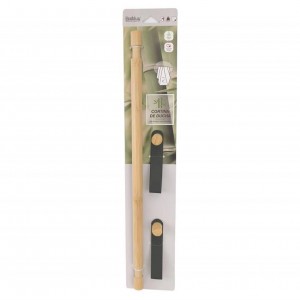 علاقة ملابس/ بشكير/ مناشف خشب طويلة مع خيط حبل ابيض ثقيل تعليقة  BATHLUX