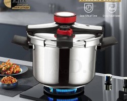 طقم طناجر قطعتين - طنجرة طغط كبسة ستانلس ثقيل 4 لتر + طنجرة 7 لتر مع غطا زجاج اضافي A.D.C 