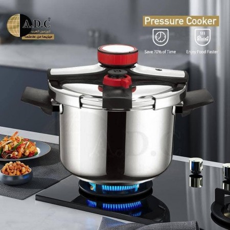 طقم طناجر قطعتين - طنجرة طغط كبسة ستانلس ثقيل 4 لتر + طنجرة 7 لتر مع غطا زجاج اضافي A.D.C 