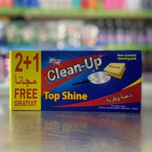 ليف جلي كلين اب قطع اسفنج ناعمة وطرية وجه اخضر clean-up Top Shine عرض 2 + 1 مجاناً