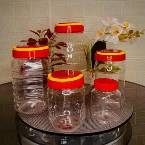 مرتبان شفاف 1 كيلو مطاول / عسل