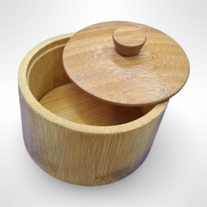 سكرية خشب بامبو مع غطاء 