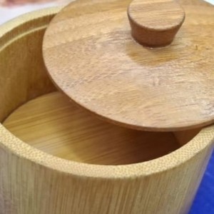 سكرية خشب بامبو مع غطاء 