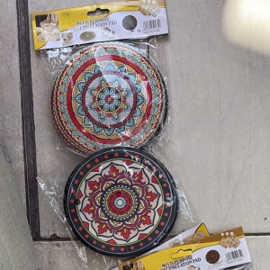 طقم كوستر ليسلي مسكة مساكات ساخن قماش مدور ومربع 6 قطع 2630-5-4