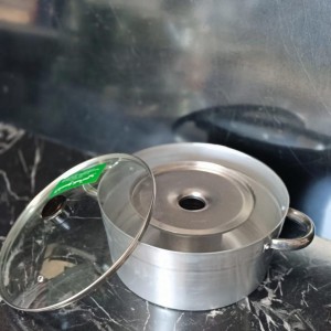 طنجرة قالب كيك المنيوم غطاء زجاج