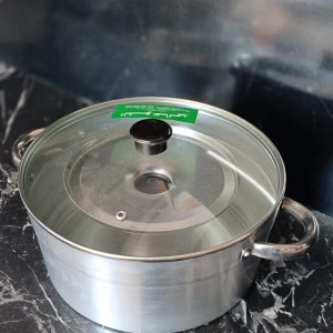 طنجرة قالب كيك المنيوم غطاء زجاج