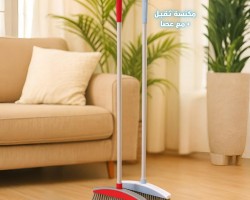 مكنسة ناعمة ثقيل قوس حجم وسط 30 سم مع عصا/الاحمد29-3