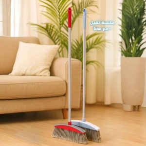 مكنسة ناعمة ثقيل قوس حجم وسط 30 سم مع عصا/الاحمد29-3