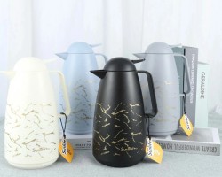 ثيرموس قهوة ساخن - بارد بلاستيك مع كبسة ويد لون ماربل 1 لتر 1901