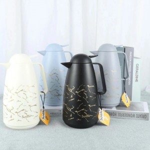 ثيرموس قهوة ساخن - بارد بلاستيك مع كبسة ويد لون ماربل 1 لتر 1901