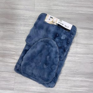 طقم دعسات حمام 3 قطع مربعات فرو ارنب