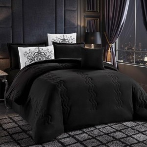 لحاف مجوز كنج مخمل شتوي تطريز زكزاك مروان 8 قطع OMED GOLD 