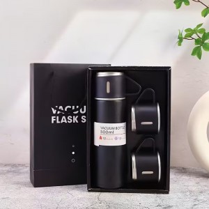 حافظة مياه ساخن بارد ستانلس غطاء كاسة لف + كاستين علبة هدايا NC - تيرموس/ ثيرموس