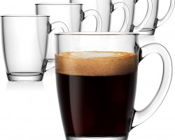 كاسات شاي / نسكافيه كبير رقبة طويل 6 قطع مع ايد ذان  شكل نصف قلب BLINKMAX