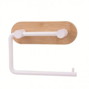 حمالة لفاف محارم رول خشب بامبو تلزيق ابيض D32-9