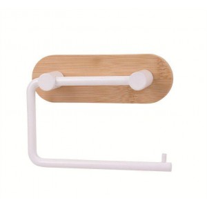 حمالة لفاف محارم رول خشب بامبو تلزيق ابيض D32-9