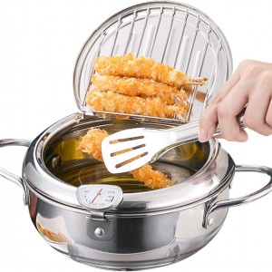 مقلى زيت ستانليس وسط مع ساعة 3.4 لتر FRYING POT موديل 3061-2