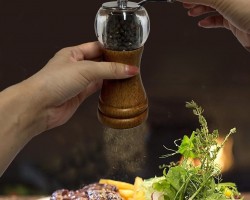 مطحنة بهار طويل خشب يدوية 