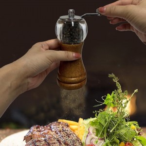 مطحنة بهار طويل خشب يدوية 