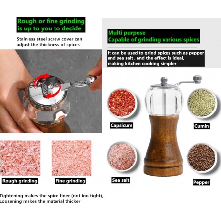 مطحنة بهار طويل خشب يدوية 