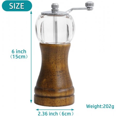 مطحنة بهار طويل خشب يدوية 