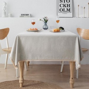 شرشف طاولة سفرة اطراف دانتيل 150×180 سم