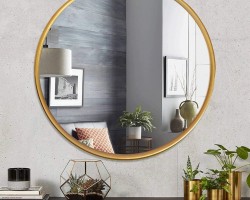 مراة اطار ذهبي المنيوم 50 سم