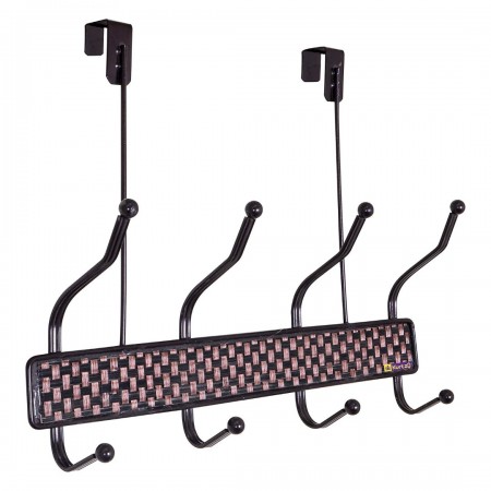 علاقة ملابس فوق الباب معدن حصير بني مجدل 4 عين