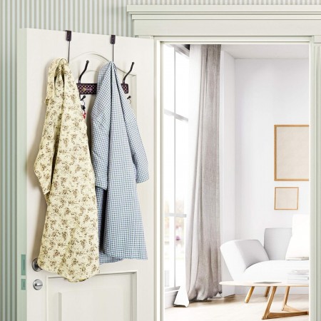 علاقة ملابس فوق الباب معدن حصير بني مجدل 4 عين