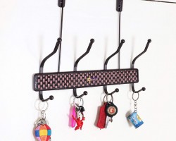 علاقة ملابس فوق الباب معدن حصير بني مجدل 4 عين