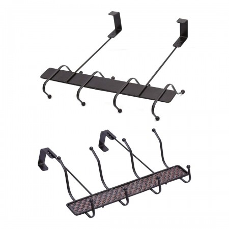 علاقة ملابس فوق الباب معدن حصير بني مجدل 4 عين