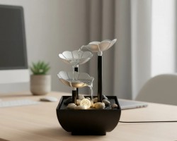 نافورة ليد مع احجار شكل وردة JS3 LED FOUNTAIN 