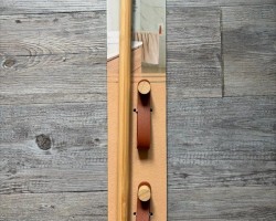 علاقة ملابس/ بشكير/ مناشف خشب طويلة مع خيط حبل ابيض ثقيل تعليقة BATHLUX علاقة ملابس/ بشكير/ مناشف خشب طويلة مع خيط حبل ابيض ثقيل تعليقة BATHLUX