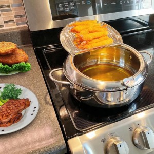 مقلى زيت ستانليس وسط مع ساعة 3.4 لتر FRYING POT موديل 3061-2