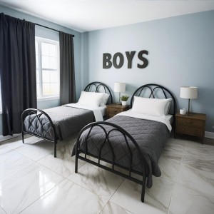 سرير نوم مفرد حديد مدهون صناعة محلية - تخت حديد مفرد لف مقاس 190 × 80 سم