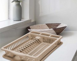 مشك - ستاند تنظيم صحون جلي بلاستيك تركي Tuffex TP1610 مقاس 48.5 × 37 + 8 سم