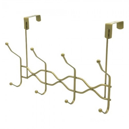 علاقة ملابس فوق الباب لون ذهبي معدن 4 عين 