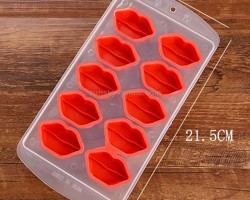 قالب ثلج 10 عين سيليكون بدون غطاء بلاستيك شكل شفة  