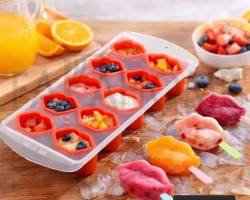 قالب ثلج 10 عين سيليكون بدون غطاء بلاستيك شكل شفة  