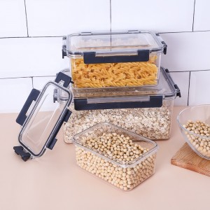 طقم طبروير مستطيل اكريليك مع غطاء كبس 3 قطع