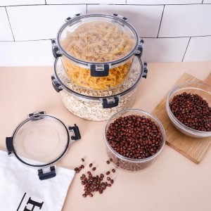 طقم طبروير مدور اكريليك مع غطاء كبس 3 قطع