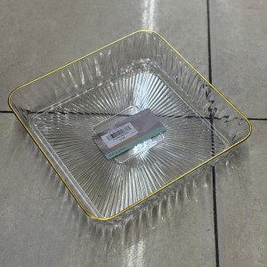 جاط تقديم فواكه مربع كبير اكريليك حيف ذهبي قطر 30 سم ارتفاع 4 سم جاط تقديم فواكه مربع كبير اكريليك حيف ذهبي قطر 30 سم ارتفاع 4 سم