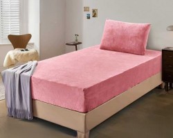 ملف مفرد فانيل مخمل سادة شتوي 100 × 200 + 30 سم 2 قطعة