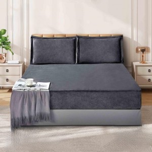 ملف مجوز كنج فانيل مخمل سادة شتوي 220 × 200 + 30 سم 3 قطع