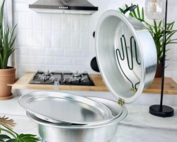 خبازة كهرباء المنيوم حجم وسط حيف عالي طنجرة خبز