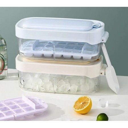 قالب ثلج اكرليك مع جاط شكل مربعات مع مغرفة ICE TRAY 