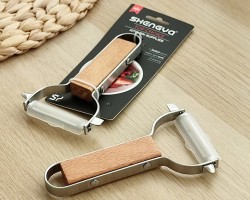 قشارة بطاطا ستانلس ستيل مع مقبض مستطيل بامبو SHENGYA