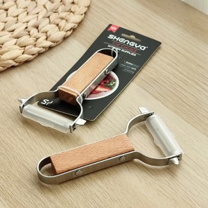 قشارة بطاطا ستانلس ستيل مع مقبض مستطيل بامبو SHENGYA