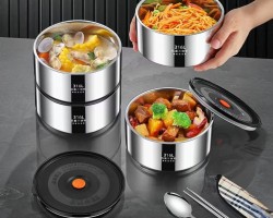 طقم علب لحفظ الطعام شنطة 3 قطع 16 سم 2700 مل LUNCH BOX